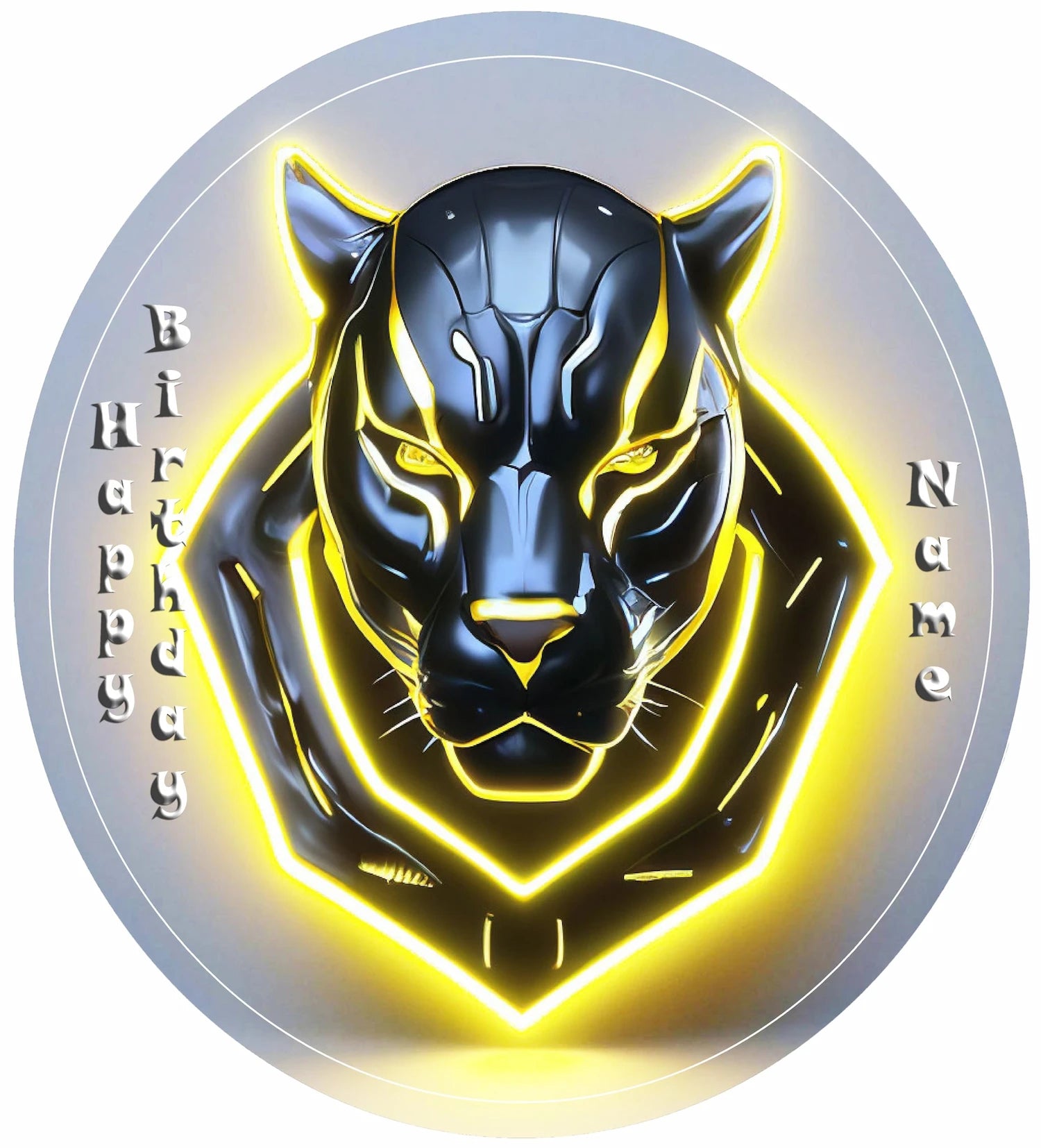 Black Panther Edible Icing  Image cake topper design