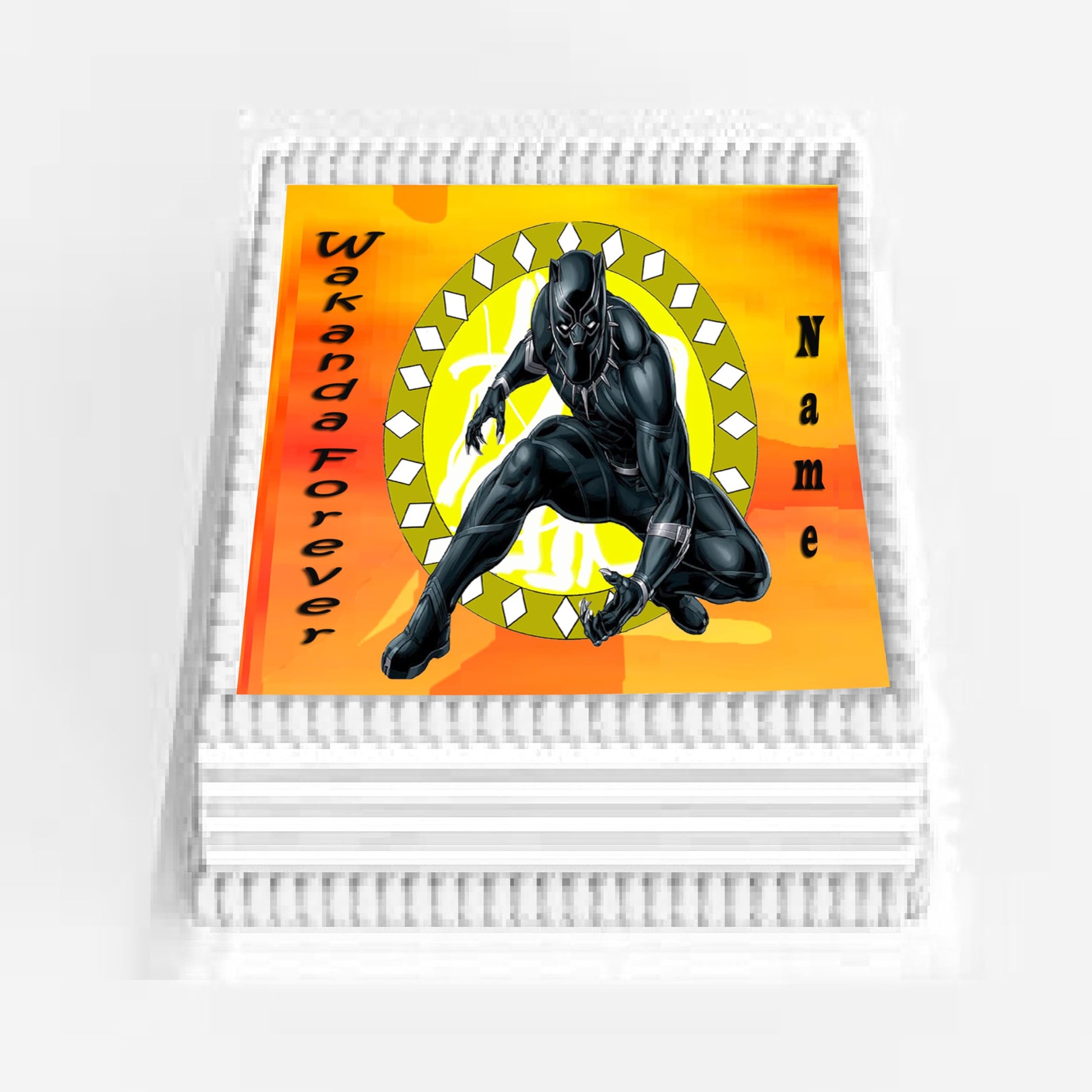Edible Icing Images Personalized birthday cake topper with Black Panther design  