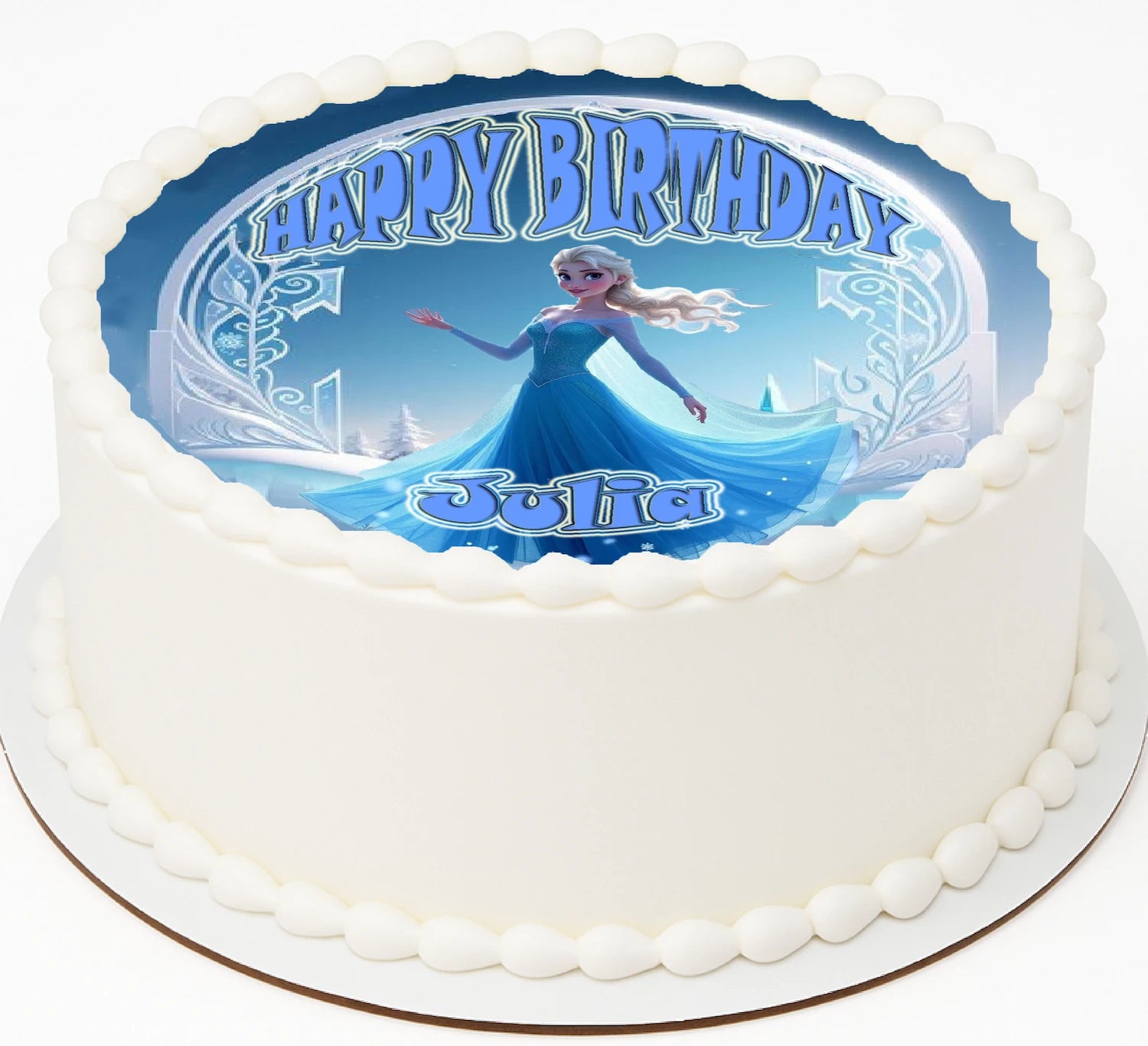 Birthday edible  image cake topper with Elsa from Frozen design