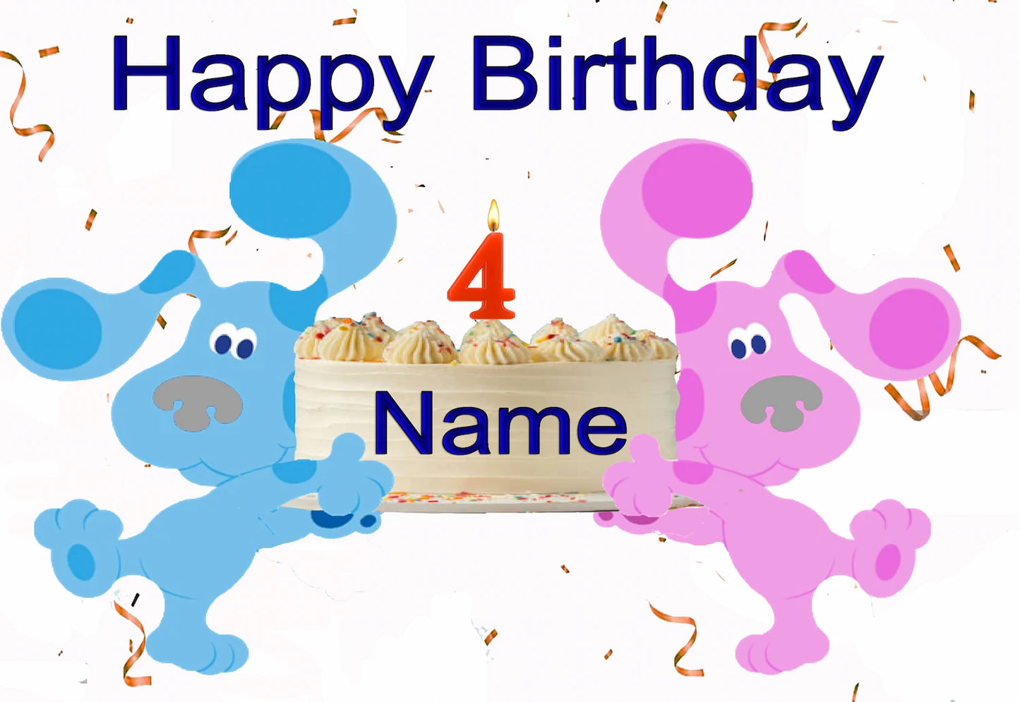 Edible Icing Images' Personalized On a Blues Clues Cake topper with the name and age of that special One for their birthday.