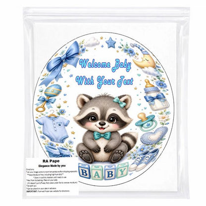 We send you 1 Boy Baby Shower Custom Edible Image Cake Topper - Precut 8" Icing Sheet Sealed in it's own bag