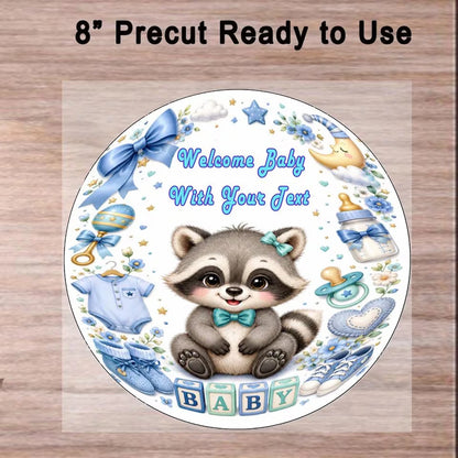 Boy Baby Shower Custom Edible Image Cake Topper - Precut 8" Icing Sheet ready to use
