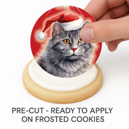 Christmas Edible Cake Images - Cat - Cookie & Cupcake Toppers