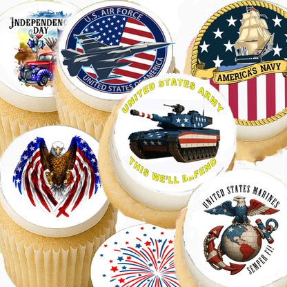 Custom Edible Cake Topper – American Eagle Design – 1/4 Sheet Cake (9x13) – Precut Frosting Sheet – RA Pape