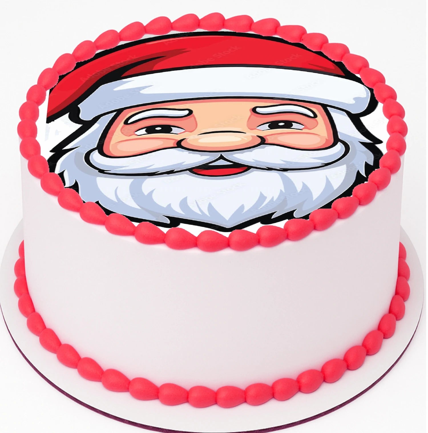 Edible Icing Images Cake Topper with Christmas Fun Santa Clause-themed decoration