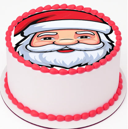 Edible Icing Images Cake Topper with Christmas Fun Santa Clause-themed decoration