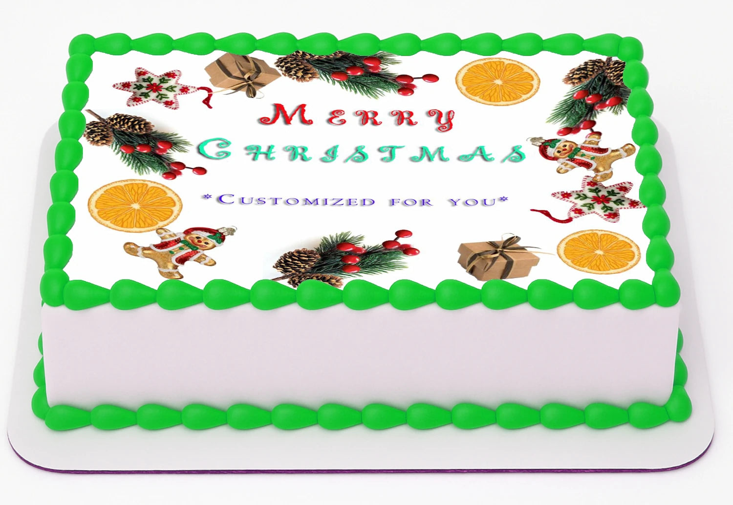 Edible Icing Images Cake Topper with Christmas Gathering Face-themed decoration