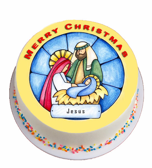 Christmas Nativity Edible Image Cake Topper 