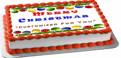 Custom Edible Cake Topper – Christmas Party  Design – 1/4 Sheet Cake (9x13) – Precut Icing Sheet – RA Pape