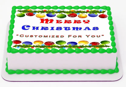 Christmas Party Edible Image Sheet Cake Topper  - Easy to Use