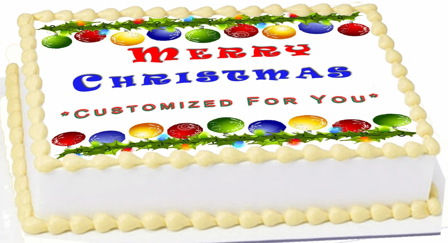 Edible Icing Image Christmas cake Topper with Christmas Party-themed decoration