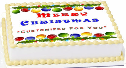 Edible Icing Image Christmas cake Topper with Christmas Party-themed decoration