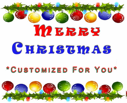 Christmas Party Edible Image Sheet Cake Topper  - Customized