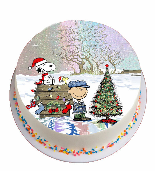 Christmas Snoops Edible Image Cake Topper