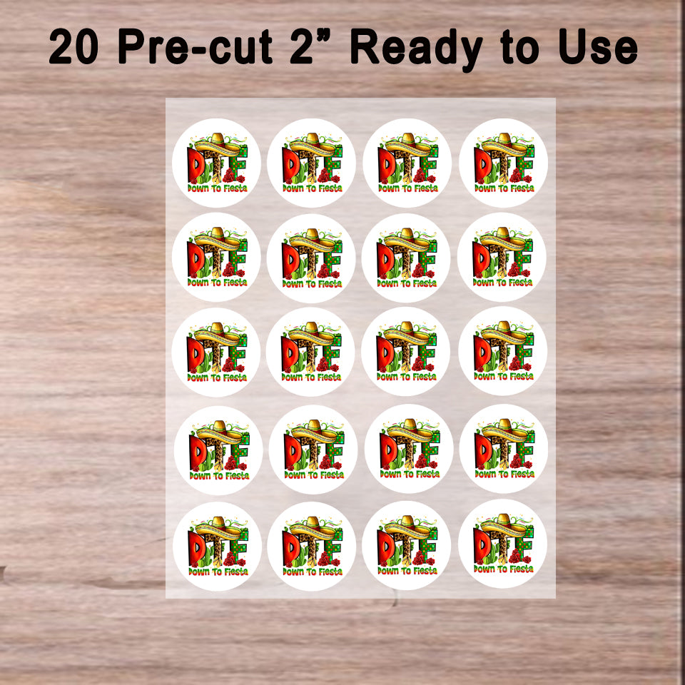 Ready to use -Custom Edible Cake Topper – Cinco De Mayo DTF Design – Icing Sheet Cookie & Cupcake Images –20 Pre-cut 2” Round– RA Pape