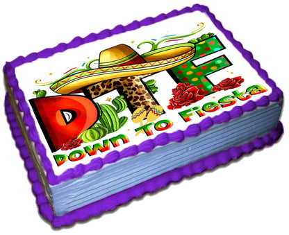 Cinco De Mayo DTF Edible Image Sheet Cake Topper - Precut Easy To Use