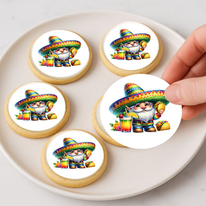 Custom Edible Cake Topper – Cinco De Mayo Gnome Design – Icing Sheet Cookie & Cupcake Images –20 Pre-cut 2” Round– Easy to use-RA Pape