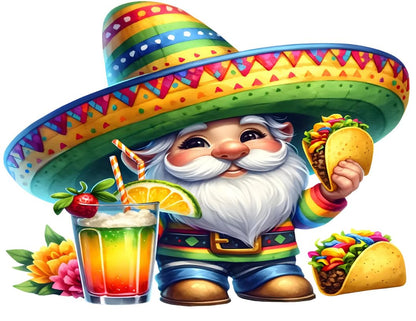 Cinco De Mayo Gnome Edible Image Sheet Cake Topper - ready to use