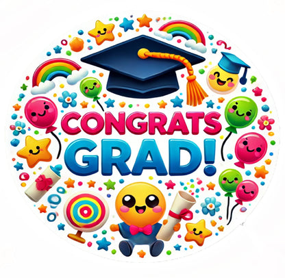 Congrats Grad Graduation  Edible Image Sheet Cake Topper - Precut Easy To Use