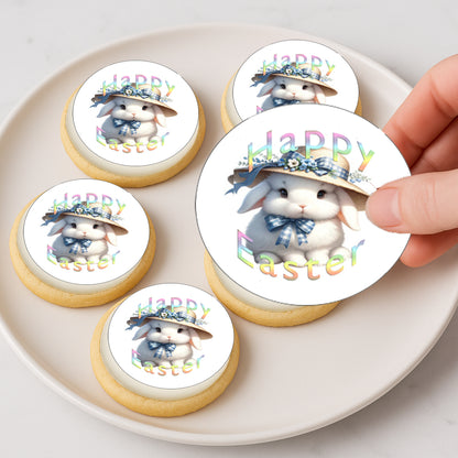 Easter Bunny Hat Edible Cookie Image –  Precut 2” Rounds