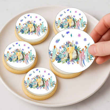 Easter He Has Risen Edible Cookie Image –  Precut 2” Rounds