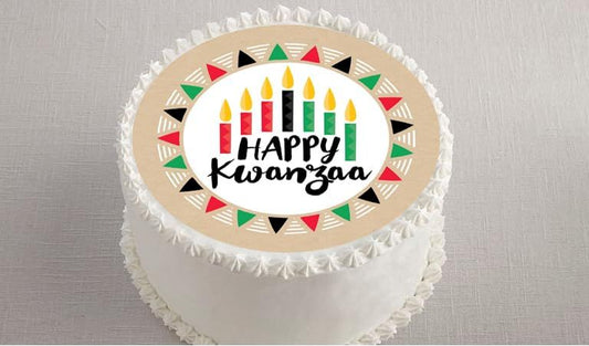 Kwanzaa Edible Image Cake Topper Easy to Use