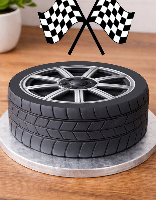 Custom Edible Cake Topper – Racing Tire Icing  Sheet Pre-Cut Wraps Collection – RA Pape