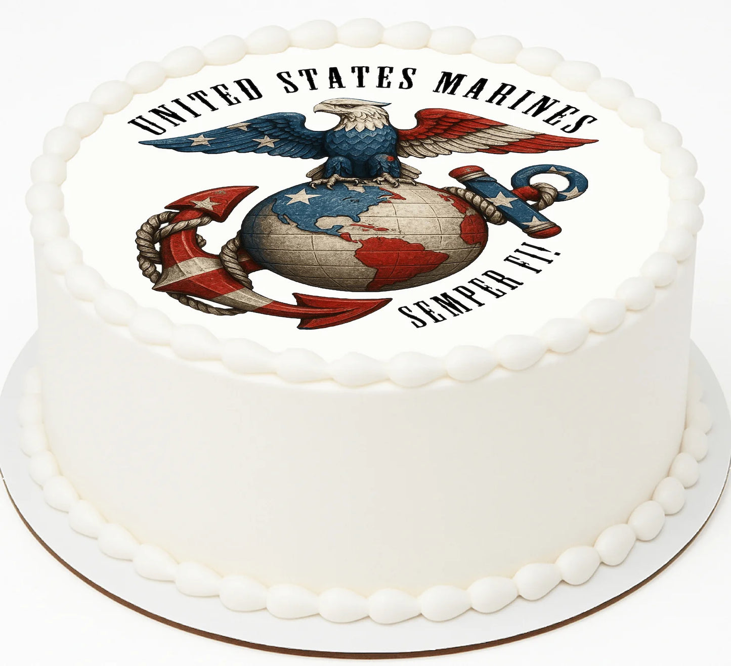 RA Pape Navy Honor Courage Commitment Edible Image Cake Topper – Pre-cut 8" Round Icing Sheet Easy to Use