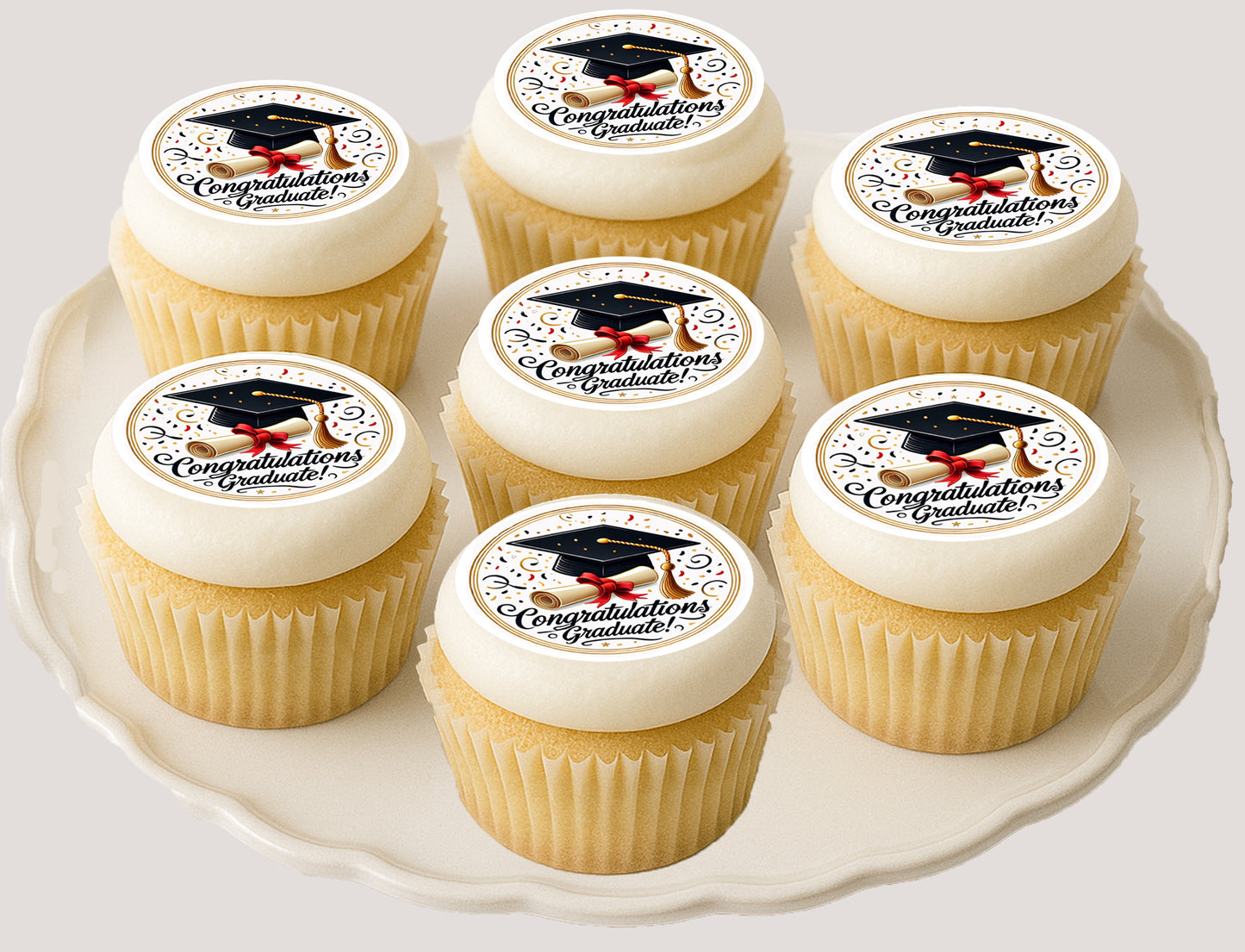Custom Edible Cookie & Cupcake Topper Congratulation Graduate Design 20 - 2” Precut Icing Sheet - RA Pape-Ready to apply