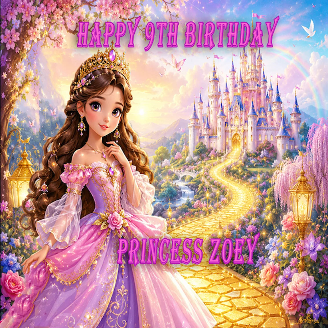 Custom Edible Image Cake Topper - Birthday Princess - -1/4 Icing Sheet - RA Pape easy to use
