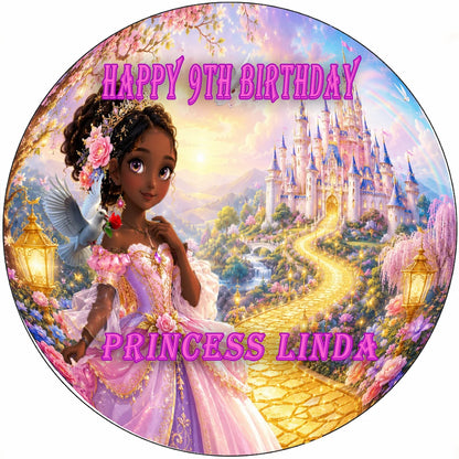 Custom Edible Image Cake Topper - Princess Birthday - precut 8" Icing Sheet - RA Pape Fun for eveyone