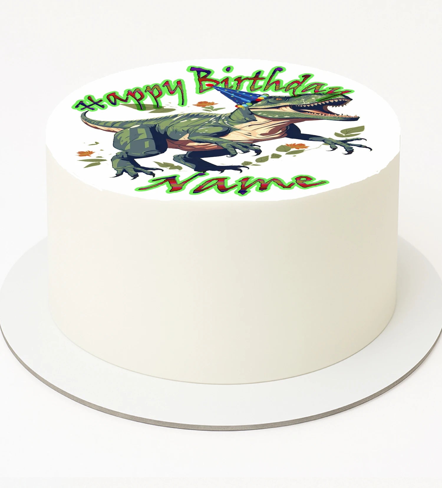Dinosaur T-Rex Birthday Edible Image Cake Topper Precut 8" Round Icing Sheet – RA Pape Easy to apply