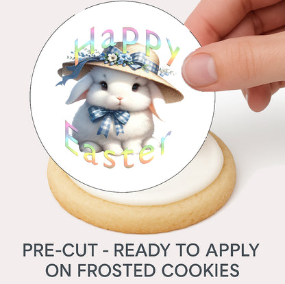 Easter Bunny Hat Edible Cookie Image –  Precut 2” Rounds easy to  apply