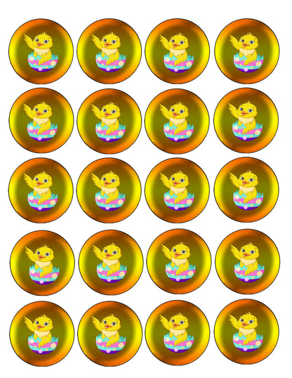 Easter Chick Edible Cookie Image –  20 Precut 2” Rounds