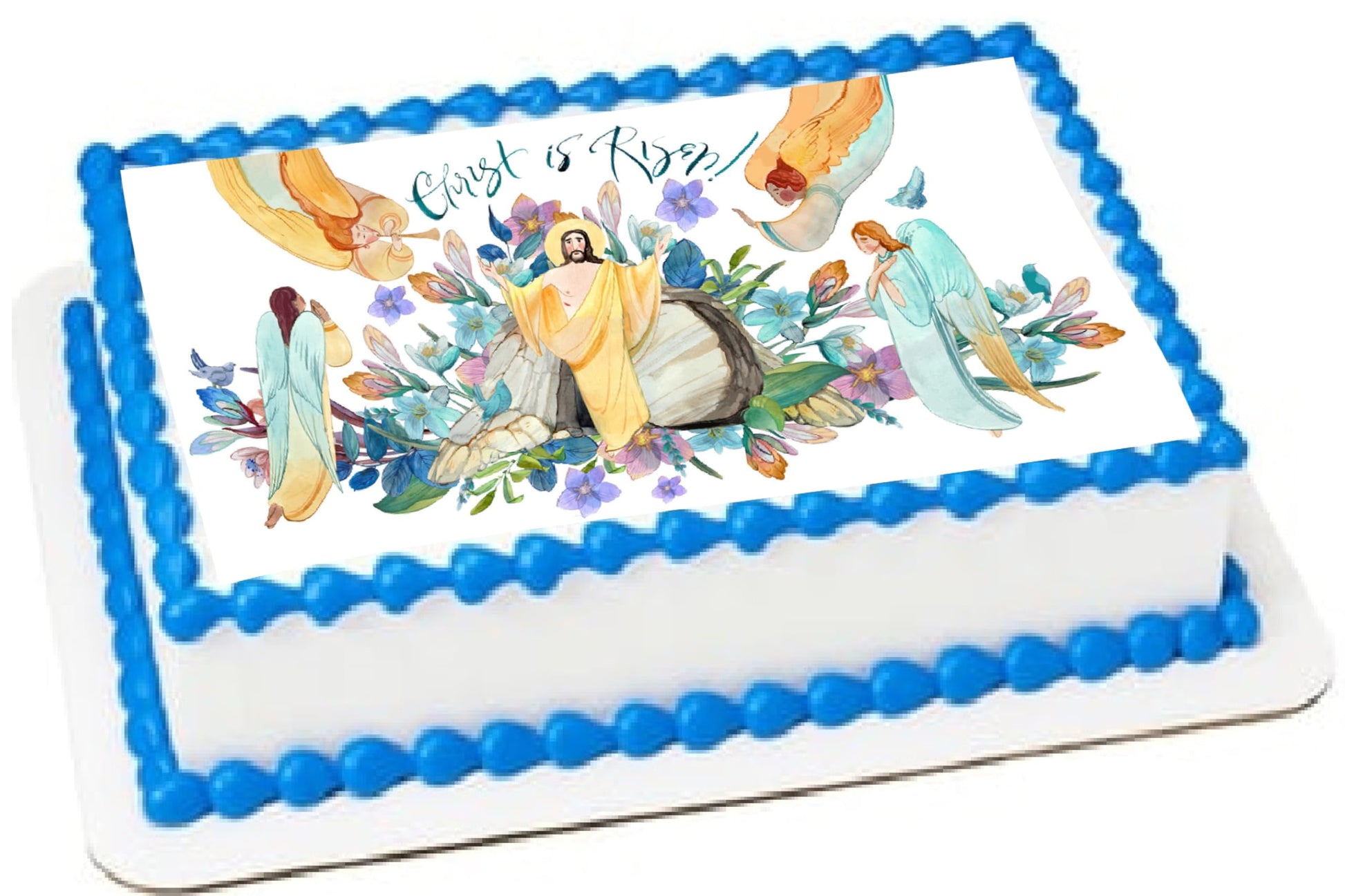 Edible Icing Images Sheet Cake Topper with Easter He Has Risen-themed decoration