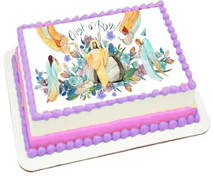 Custom Edible Cake Topper – Easter He Has Risen Religious  Design – 1/4 Sheet Cake (9x13) – Precut Icing Sheet – RA Pape
