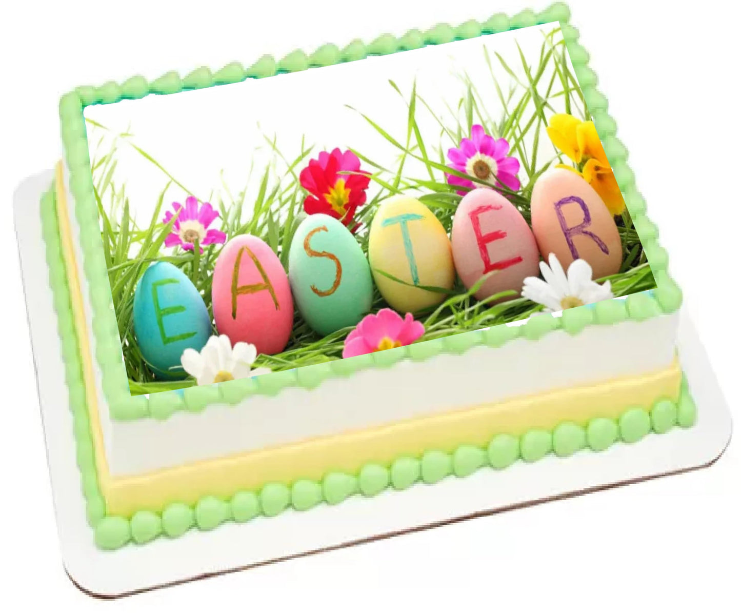 Custom Edible Cake Topper – Easter Tulips  Design – 1/4 Sheet Cake (9x13) – Precut Icing Sheet – RA Pape