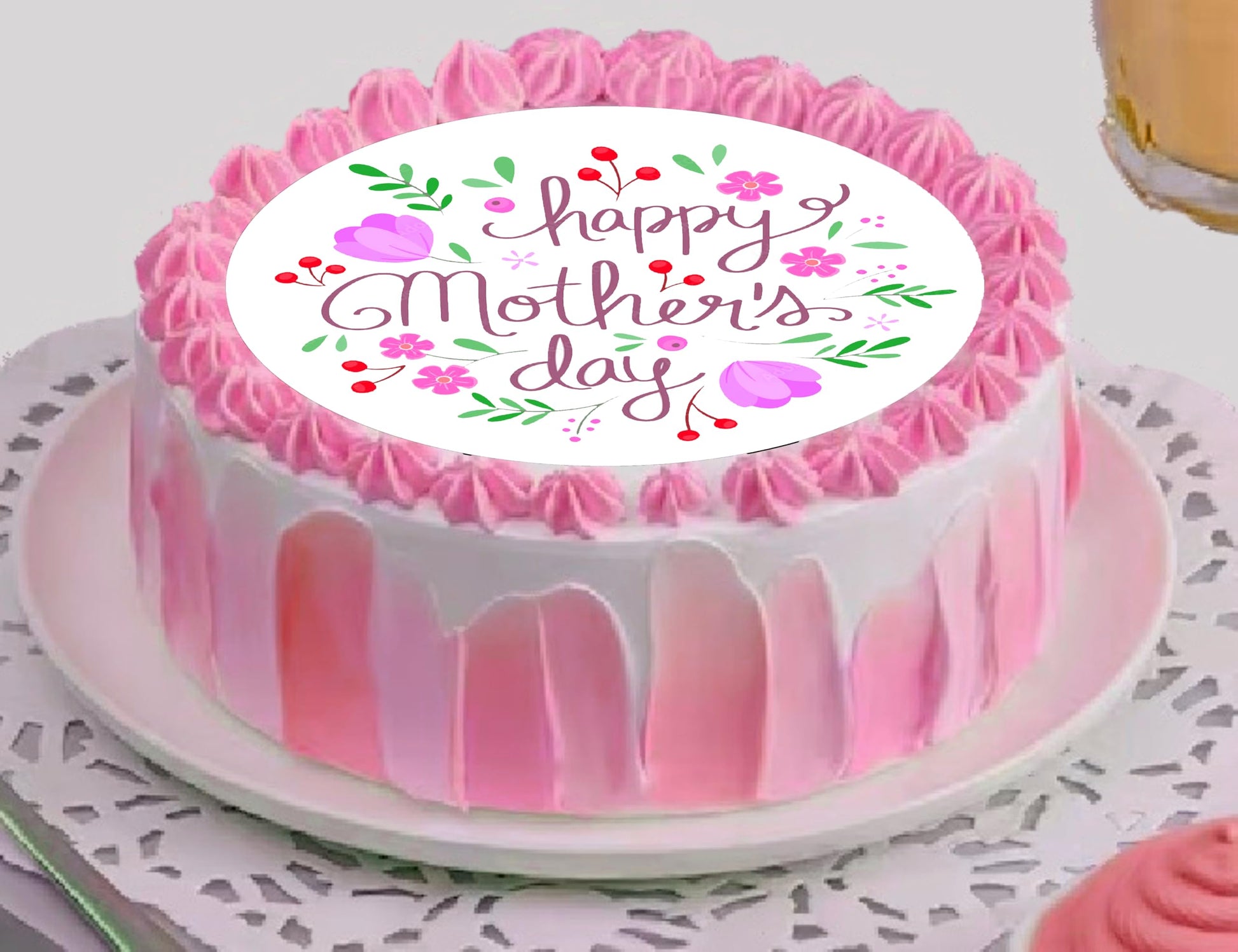 Edible Icing Images Mothers Day Beautiful Cake Topper
