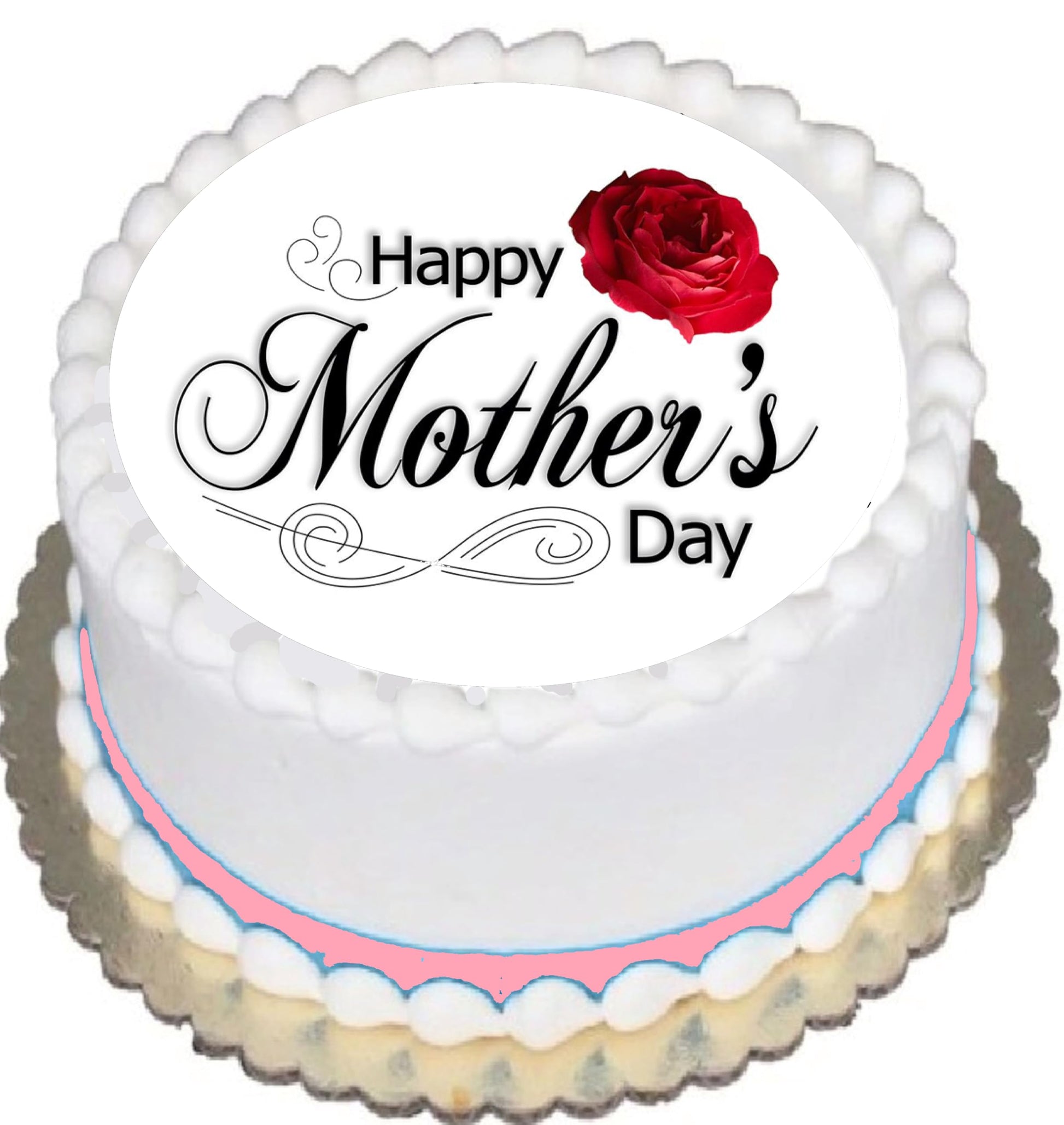 Edible Icing Images Mothers Day Red Rose Cake Topper