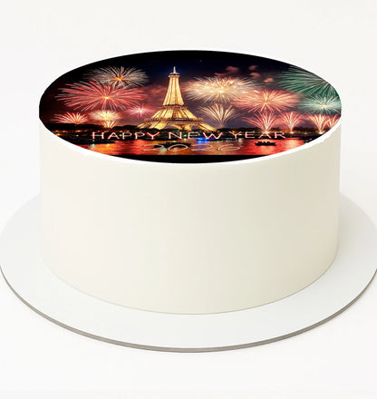 Edible Icing Images New Year  Eiffel Tower Cake Topper