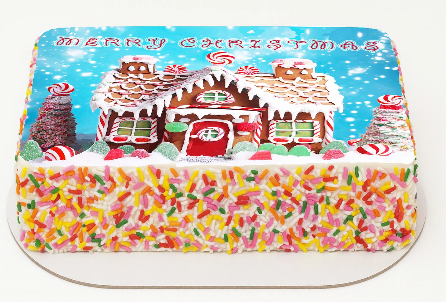 Edible Icing Images Christmas Gingerbread House Sheet Cake Topper