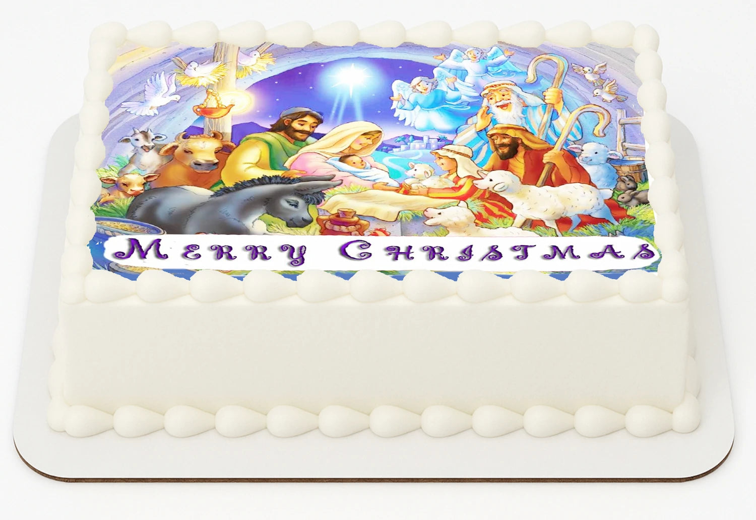 Edible Icing Images Christmas Christmas Nativity Sheet Cake Topper