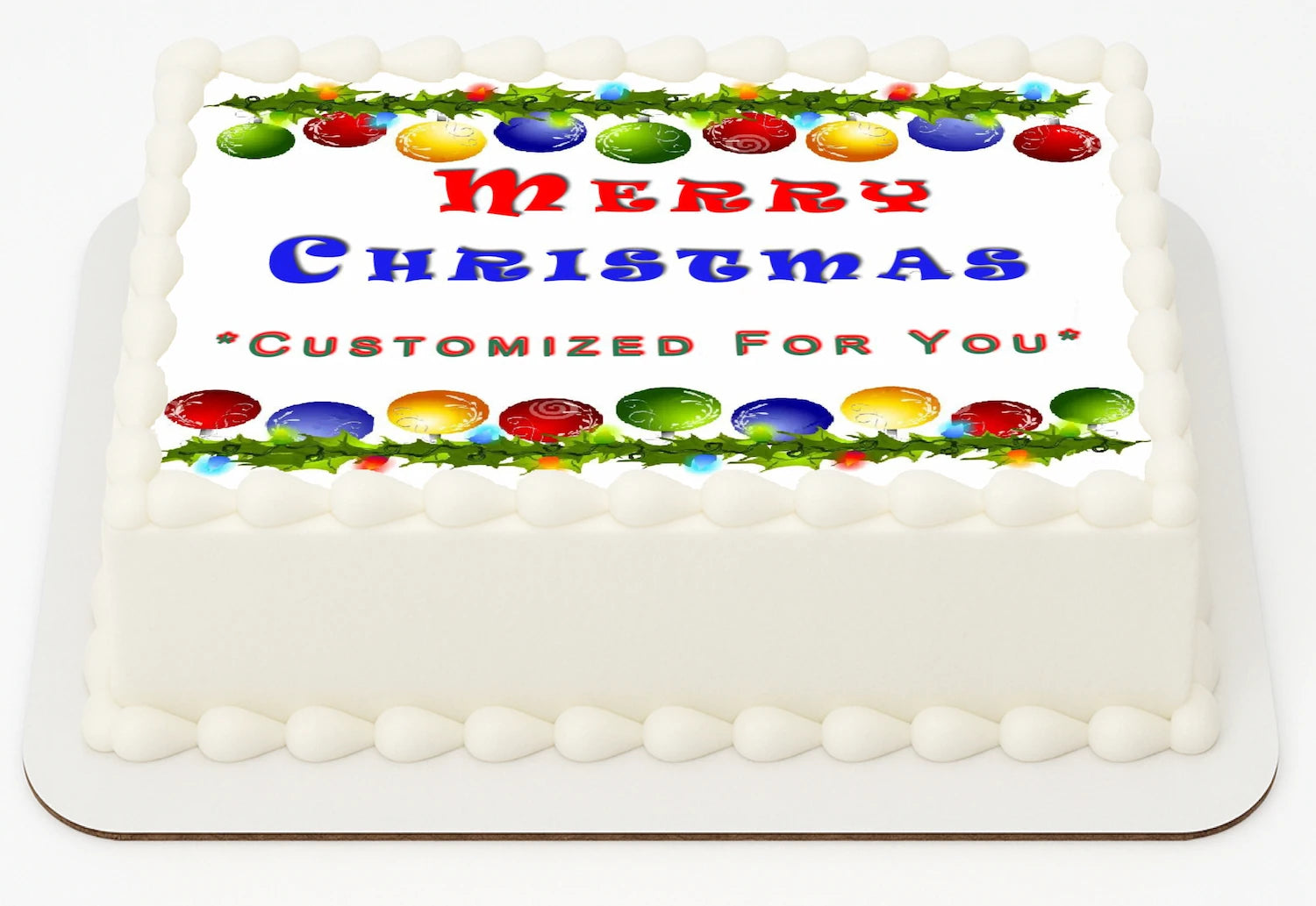 Edible Icing Images Christmas Party cake topper