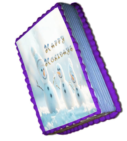 Edible Icing Images Christmas Snowmen Sheet Cake Topper