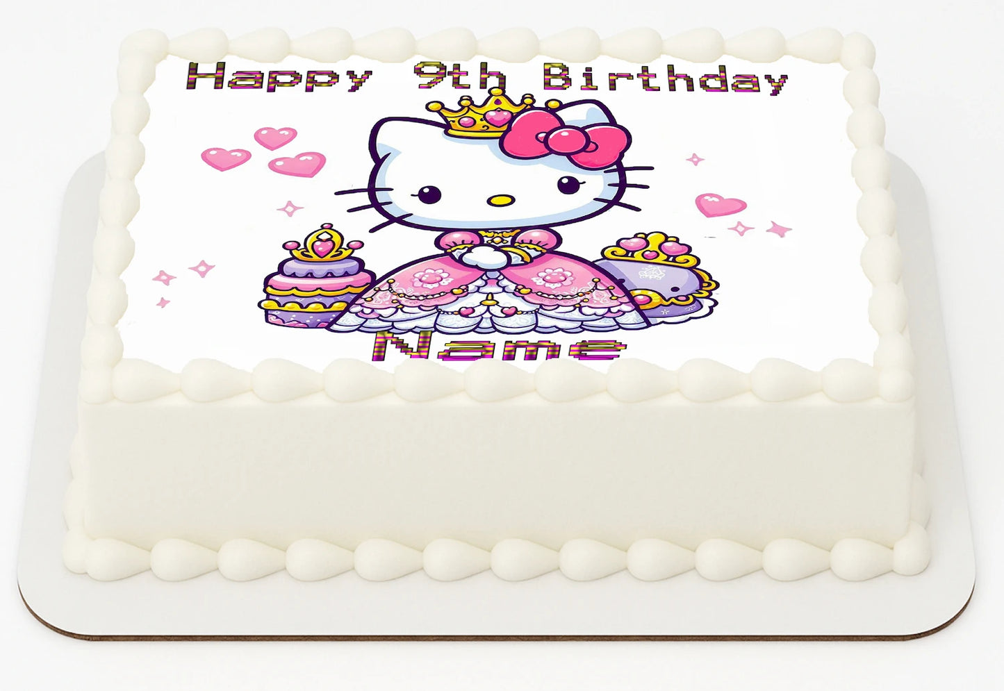 Edible Icing Images Personalized birthday cake topper with Hello Kitty design 