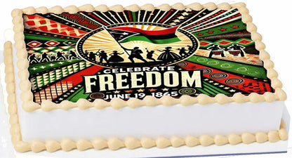 Edible Icing Images Juneteenth Celebrate Freedom Sheet Cake Topper