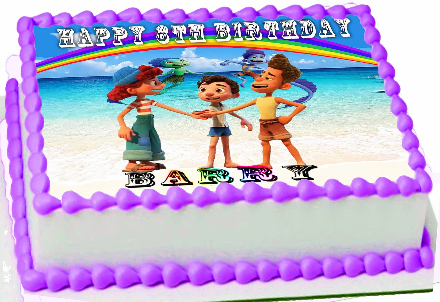 Edible Icing Images Personalized birthday cake topper with Party with Luca design 