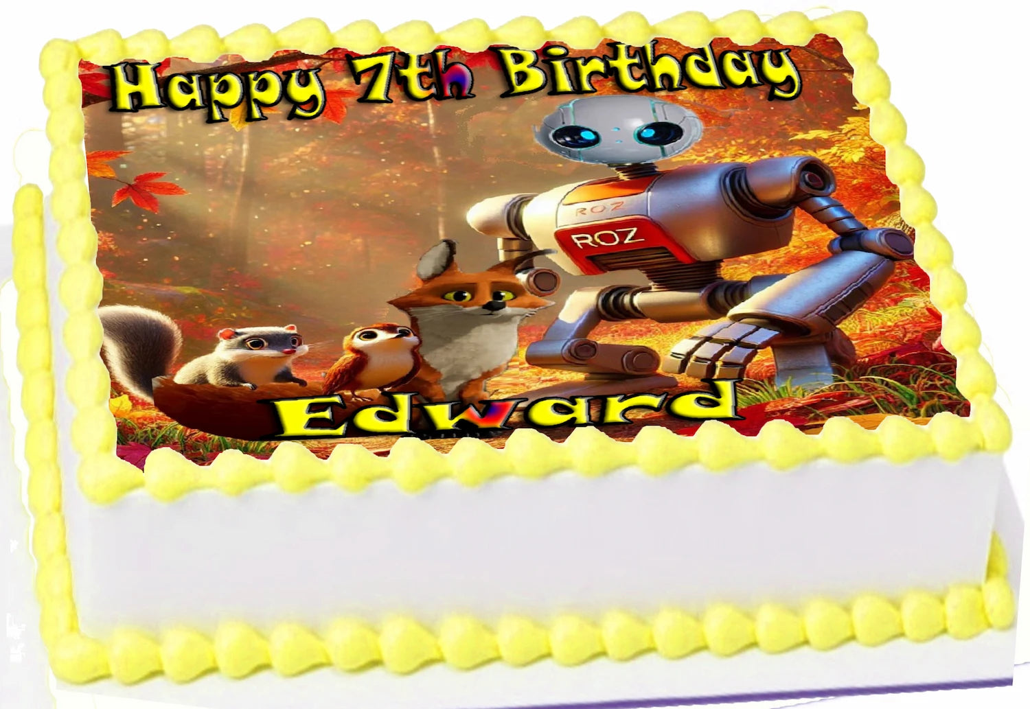 Edible Icing Images Personalized birthday cake topper withWild Robot design  