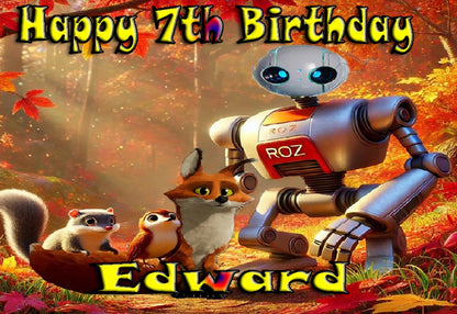 Personalized Edible Icing Images birthday cake topper withWild Robot design