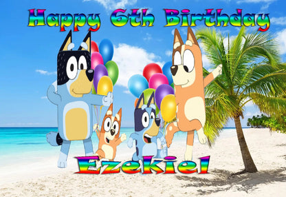 Edible Icing Images Bluey Dog Cake Topper